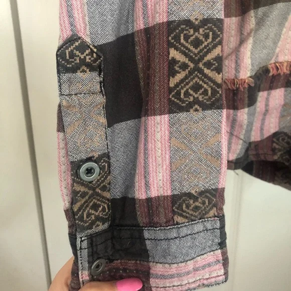 Free People We The Free Colorful Button Up Long Sleeve - Picture 5 of 9